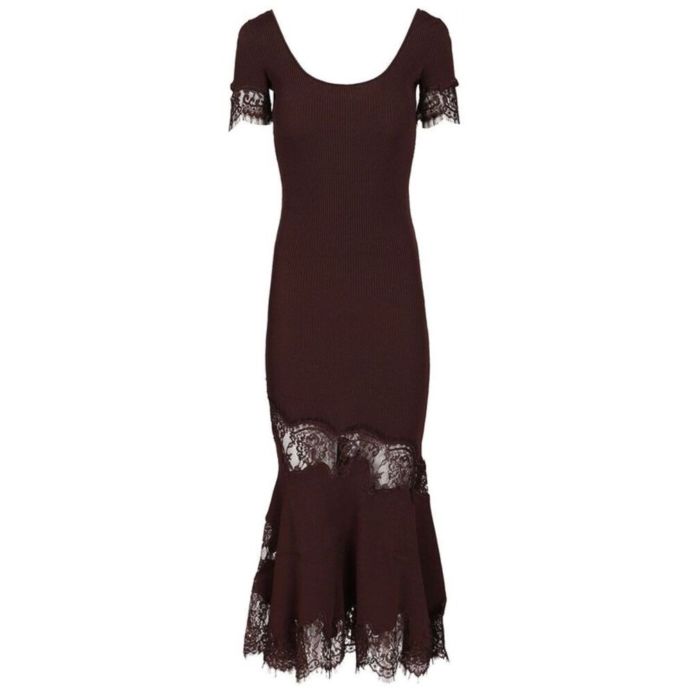 Self-Portrait Women Ribbed Midi Dress